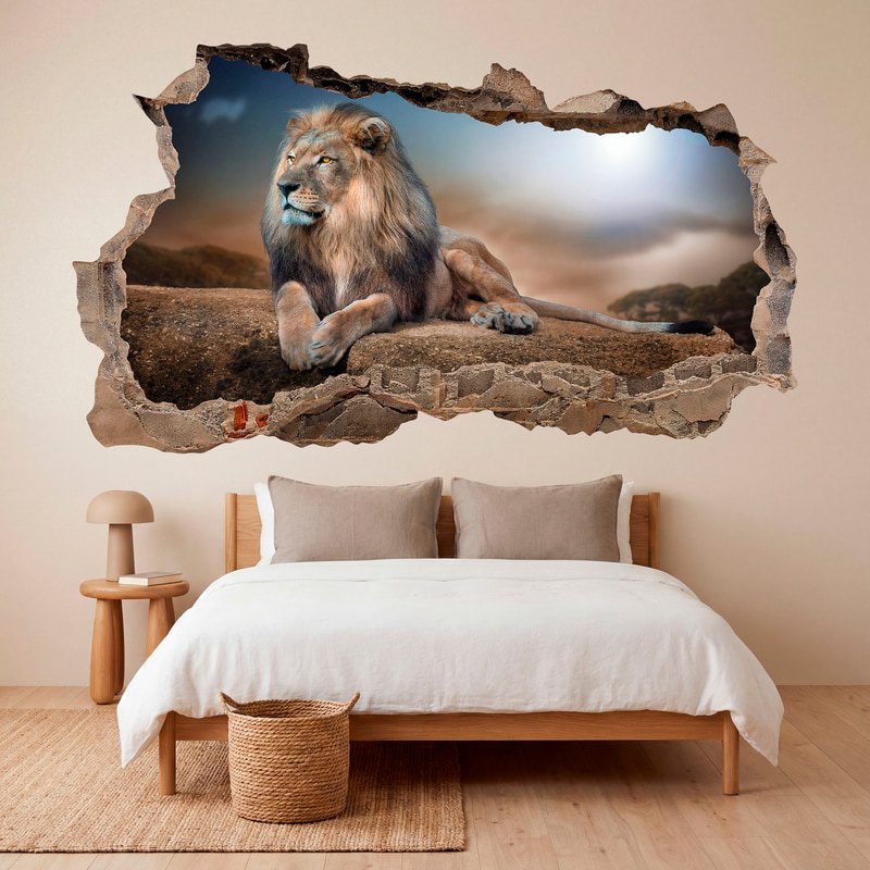 Vinilos Decorativos: Agujero de Muro León sobre la Roca