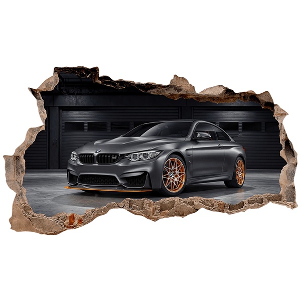 Vinilos Decorativos: Agujero de Muro BMW M3 Deportivo en el Garaje