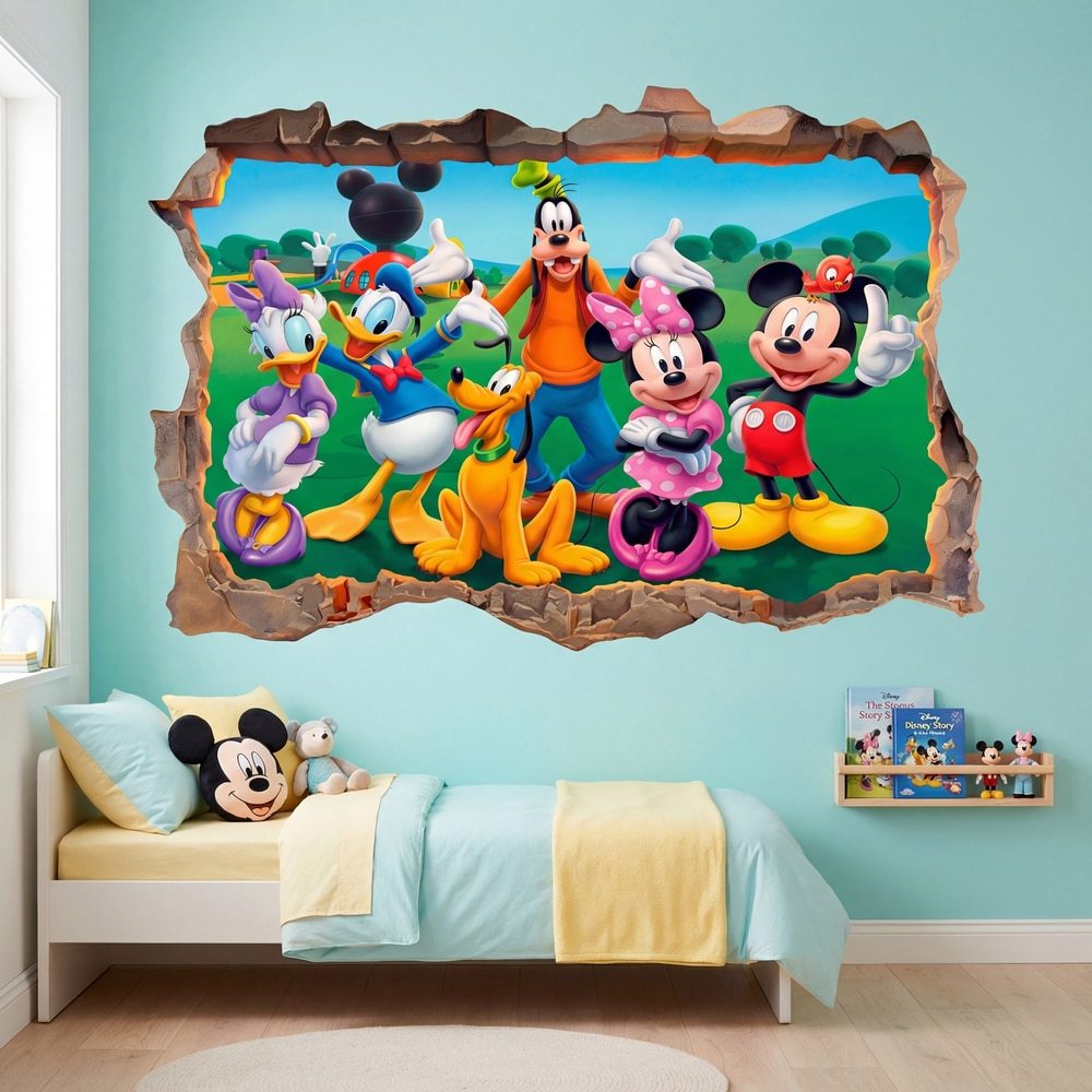 Vinilos Infantiles: Agujero de Muro Amigos Disney