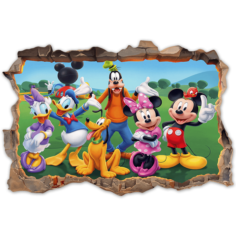 Vinilos Infantiles: Agujero de Muro Amigos Disney