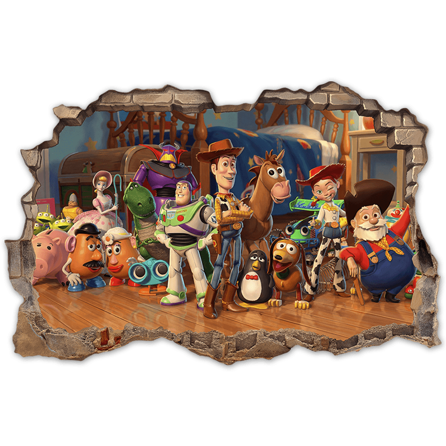 Vinilos Infantiles: Agujero de Muro Juguetes Toy Story