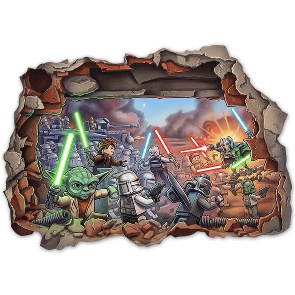 Vinilos Infantiles: Agujero de Muro Batalla Lego Star Wars