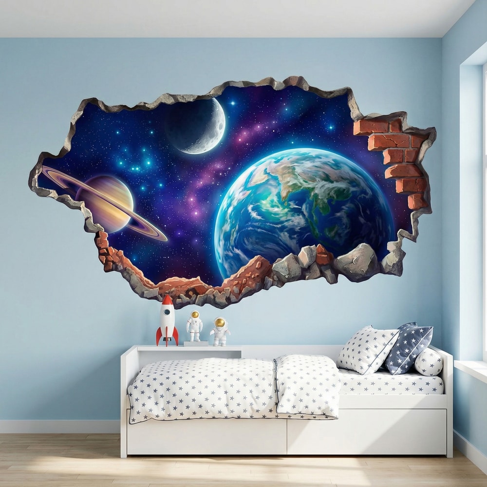Vinilos Infantiles: Agujero de Muro Universo y Planetas