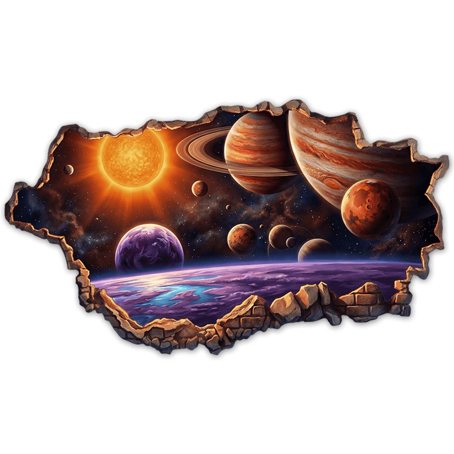 Vinilos Infantiles: Agujero de Muro Sistema Planetario Fantástico