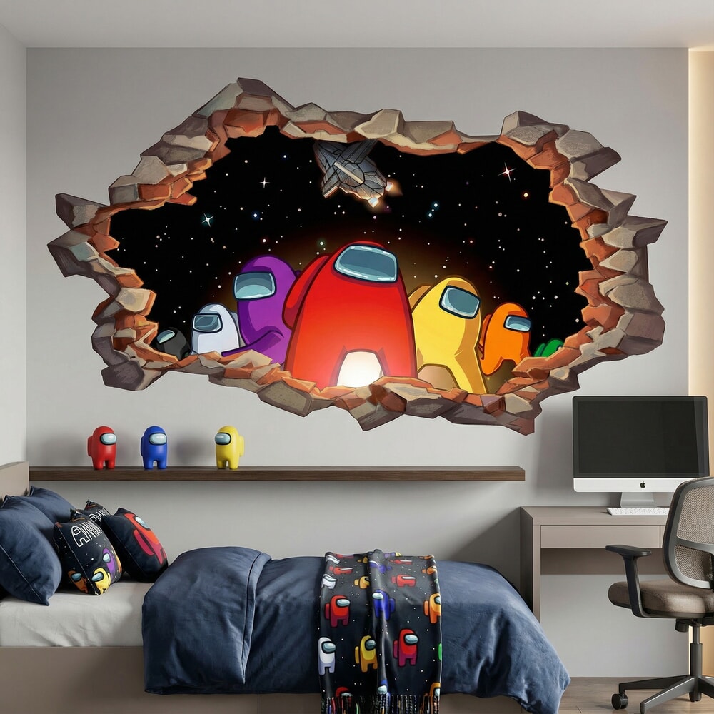 Vinilos Infantiles: Agujero de Muro Among Us