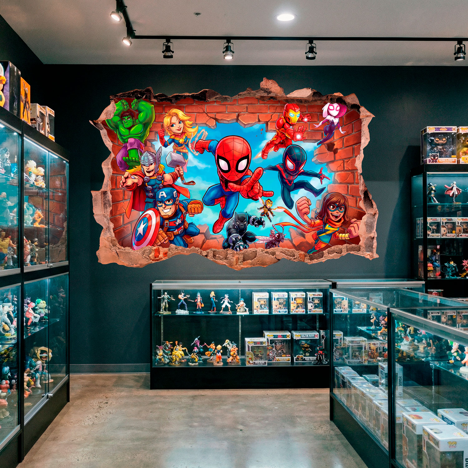 Vinilos Infantiles: Agujero de Muro S&uacute;per H&eacute;roes Marvel