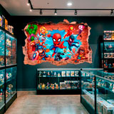 Vinilos Infantiles: Agujero de Muro S&uacute;per H&eacute;roes Marvel 12