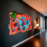 Vinilos Infantiles: Agujero de Muro S&uacute;per H&eacute;roes Marvel 14