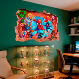 Vinilos Infantiles: Agujero de Muro S&uacute;per H&eacute;roes Marvel 19