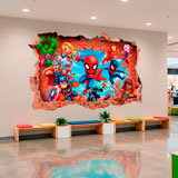 Vinilos Infantiles: Agujero de Muro S&uacute;per H&eacute;roes Marvel 21