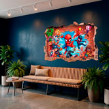 Vinilos Infantiles: Agujero de Muro S&uacute;per H&eacute;roes Marvel 7