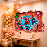 Vinilos Infantiles: Agujero de Muro S&uacute;per H&eacute;roes Marvel 9