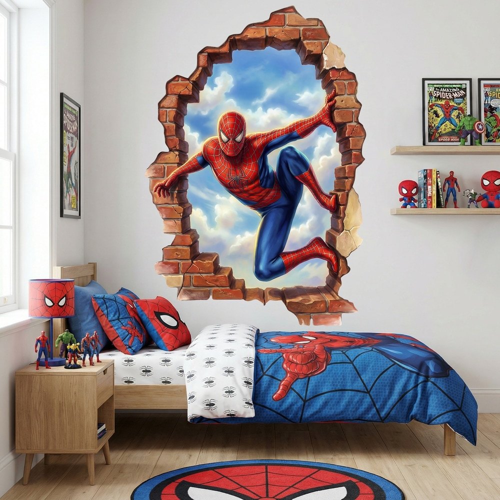 Vinilos Infantiles: Agujero de Muro Vertical Spider-Man
