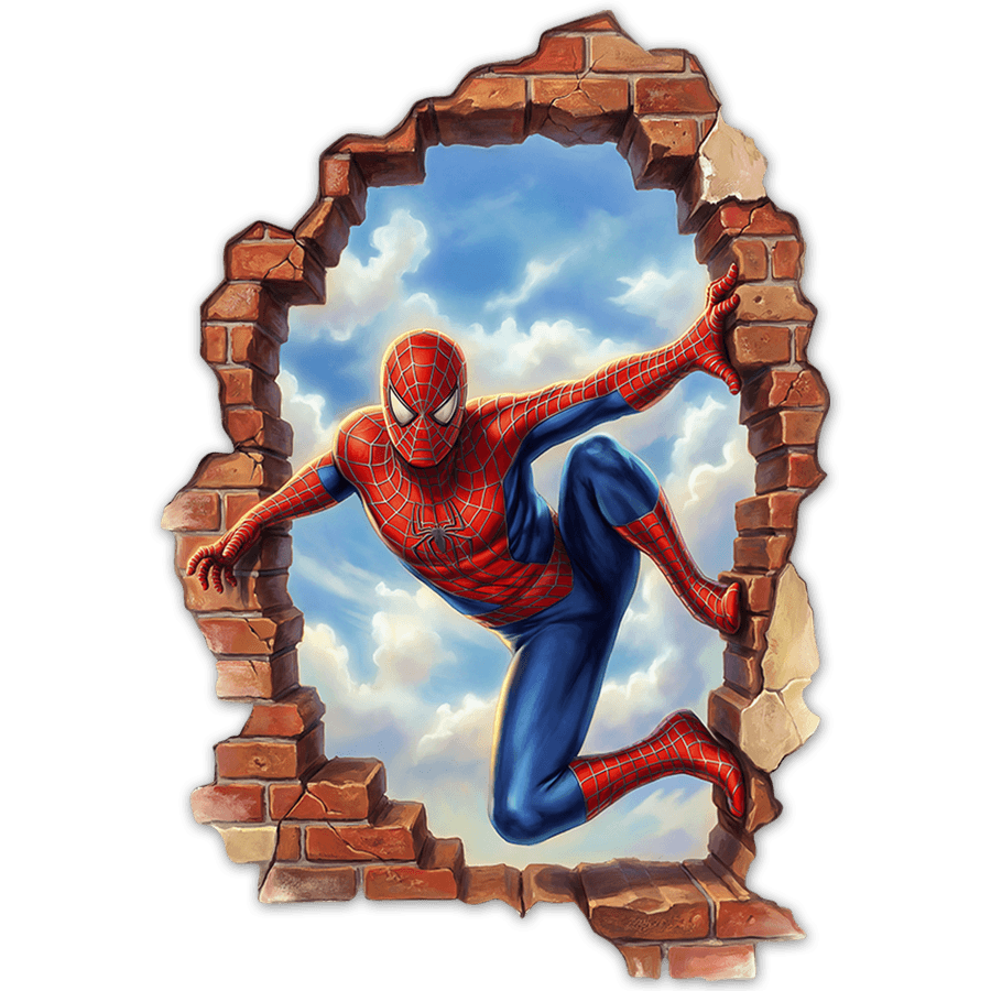 Vinilos Infantiles: Agujero de Muro Vertical Spider-Man