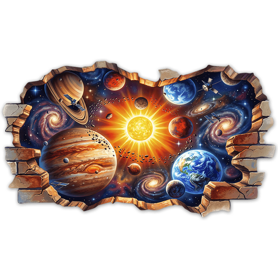 Vinilos Infantiles: Agujero de Muro Sistema Solar y Galaxias