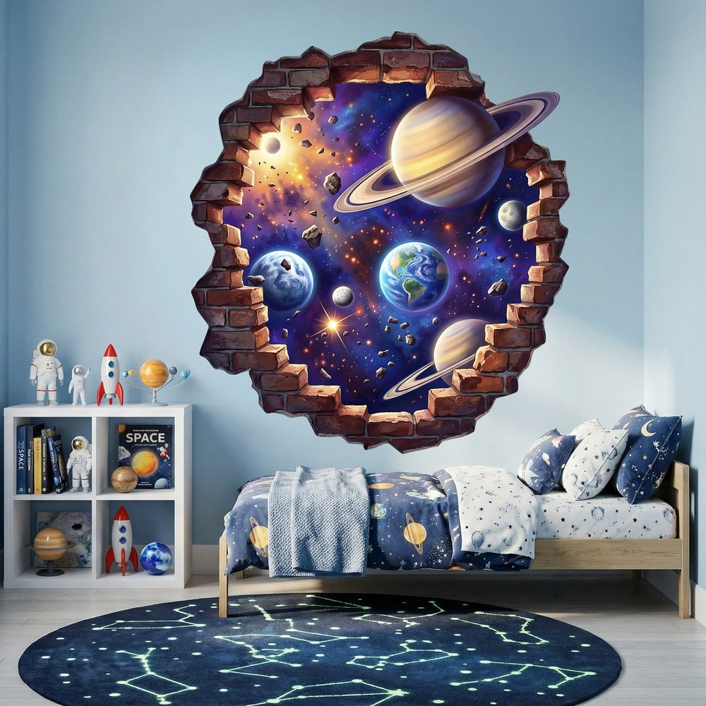 Vinilos Infantiles: Agujero de Muro Planetas del Universo