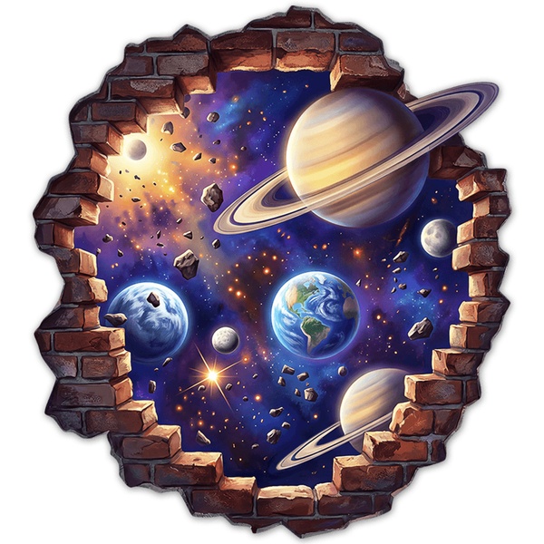 Vinilos Infantiles: Agujero de Muro Planetas del Universo