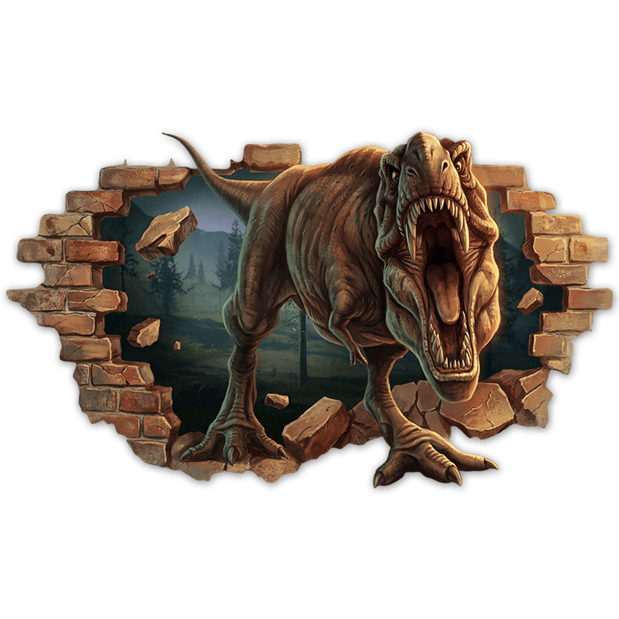 Vinilos Infantiles: Agujero de Muro T-Rex Furioso
