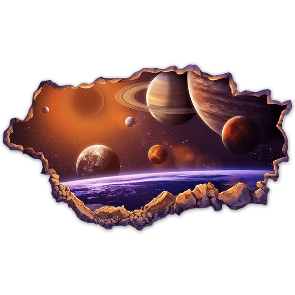 Vinilos Infantiles: Agujero de Muro Galaxias y Planetas en el Cosmos