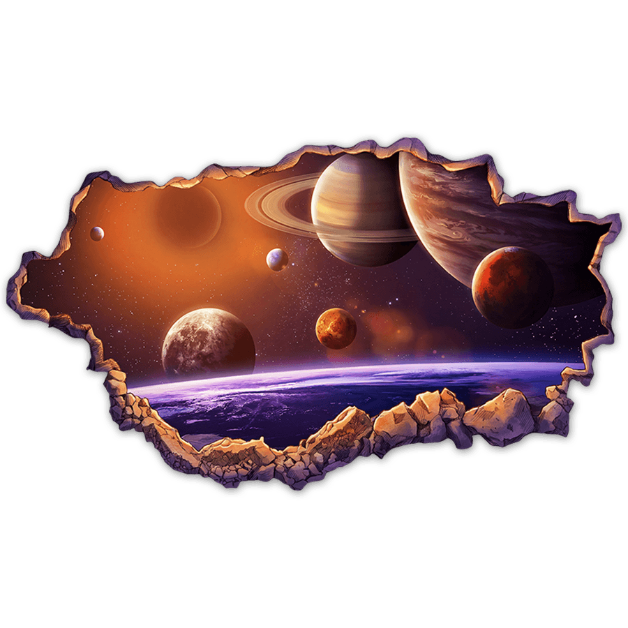 Vinilos Infantiles: Agujero de Muro Galaxias y Planetas en el Cosmos