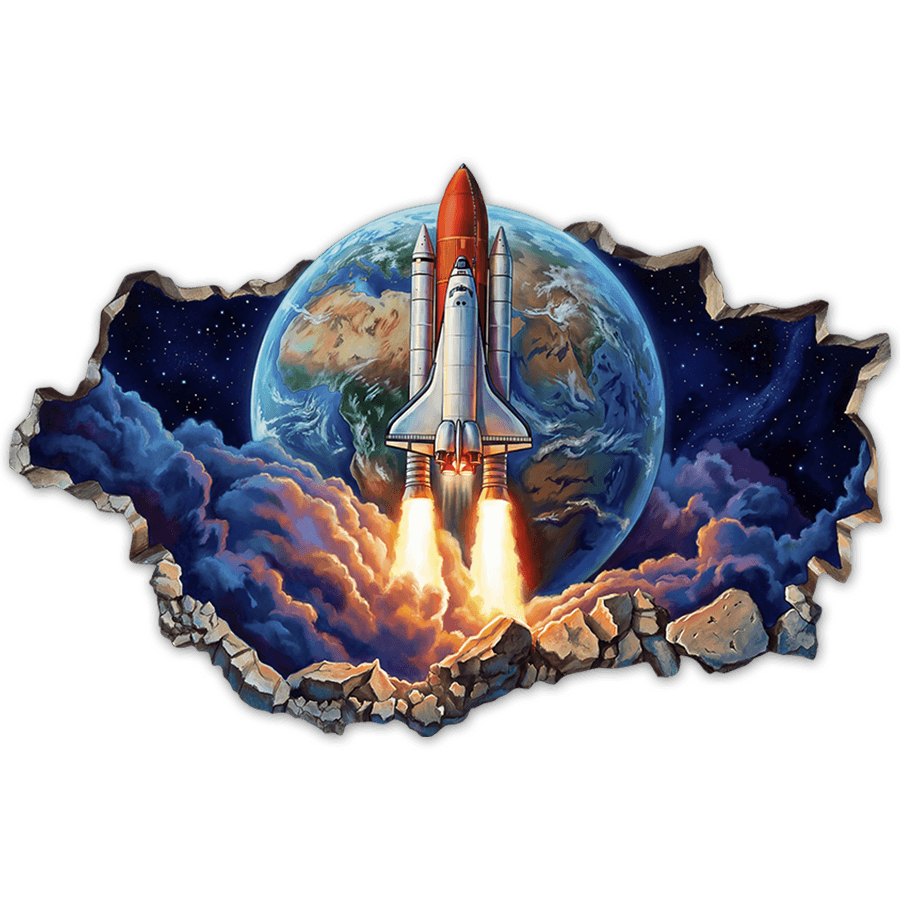 Vinilos Infantiles: Agujero de Muro Lanzamiento Espacial