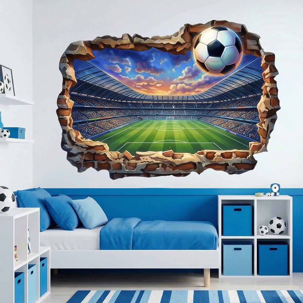 Vinilos Decorativos: Agujero de Muro Estadio de Fútbol