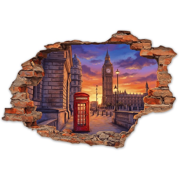 Vinilos Decorativos: Agujero de Muro Londres Big Ben