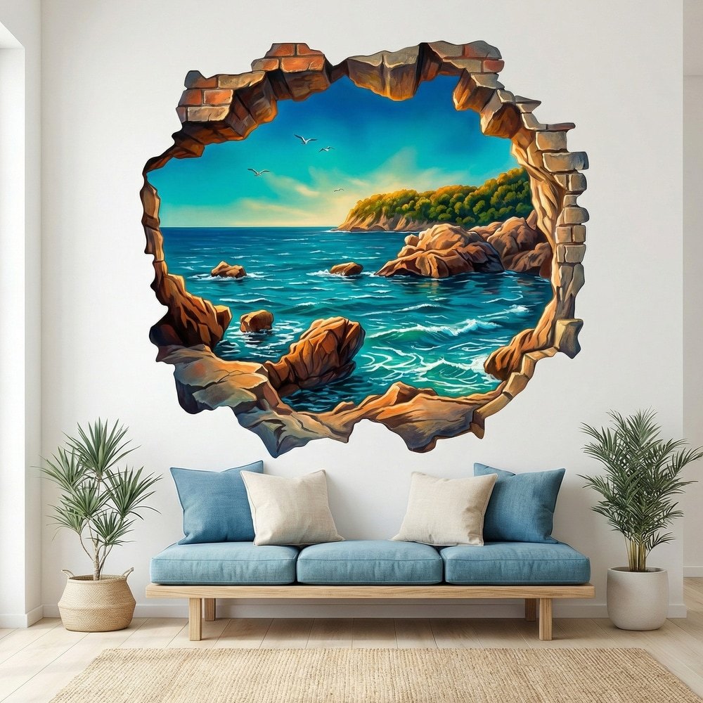 Vinilos Decorativos: Agujero de Muro Cala Mediterránea