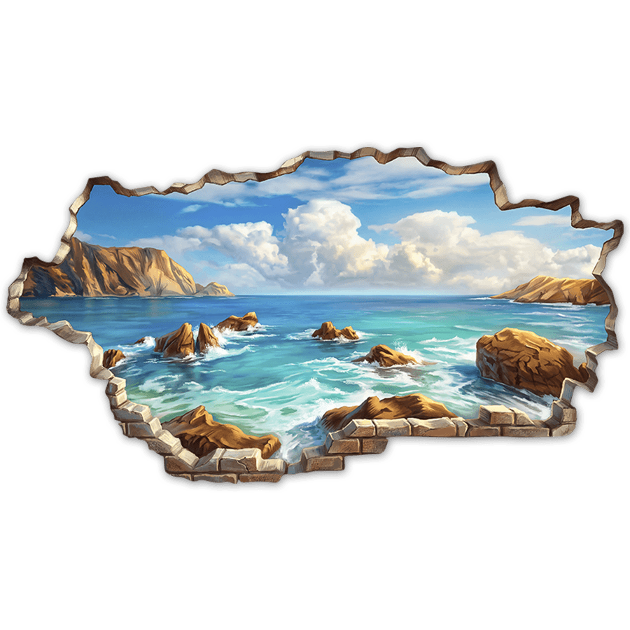 Vinilos Decorativos: Agujero de Muro Costa Salvaje