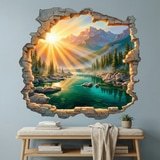 Vinilos Decorativos: Agujero de Muro Amanecer en el Lago Monta&ntilde;oso 5