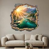 Vinilos Decorativos: Agujero de Muro Amanecer en el Lago Monta&ntilde;oso 6