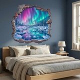Vinilos Decorativos: Agujero de Muro Aurora Boreal en el R&iacute;o Helado 6