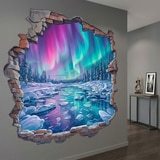 Vinilos Decorativos: Agujero de Muro Aurora Boreal en el R&iacute;o Helado 11
