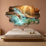 Vinilos Decorativos: Agujero de Muro Cascada en Bosque Oto&ntilde;al 3