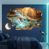 Vinilos Decorativos: Agujero de Muro Cascada en Bosque Oto&ntilde;al 6