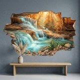Vinilos Decorativos: Agujero de Muro Cascada en Bosque Oto&ntilde;al 7