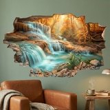 Vinilos Decorativos: Agujero de Muro Cascada en Bosque Oto&ntilde;al 8