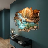 Vinilos Decorativos: Agujero de Muro Cascada en Bosque Oto&ntilde;al 10