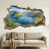 Vinilos Decorativos: Agujero de Muro Lago Alpino Panor&aacute;mico 4