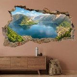 Vinilos Decorativos: Agujero de Muro Lago Alpino Panor&aacute;mico 7
