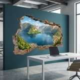 Vinilos Decorativos: Agujero de Muro Lago Alpino Panor&aacute;mico 11