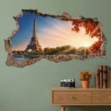 Vinilos Decorativos: Agujero de Muro Par&iacute;s al Atardecer 6