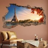 Vinilos Decorativos: Agujero de Muro Par&iacute;s al Atardecer 7