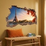 Vinilos Decorativos: Agujero de Muro Par&iacute;s al Atardecer 8