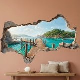 Vinilos Decorativos: Agujero de Muro Muelle Tropical 5