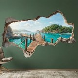 Vinilos Decorativos: Agujero de Muro Muelle Tropical 8