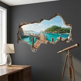 Vinilos Decorativos: Agujero de Muro Muelle Tropical 10