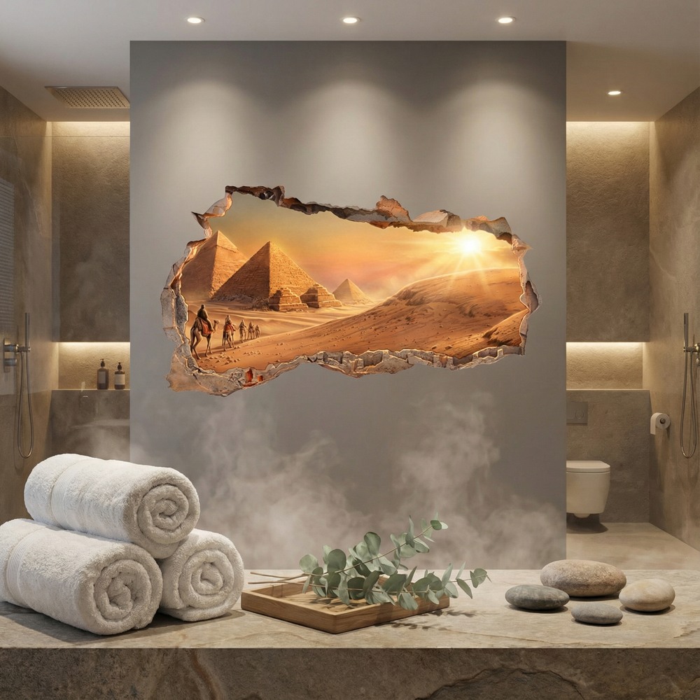 Vinilos Decorativos: Agujero de Muro Pir&aacute;mides de Egipto