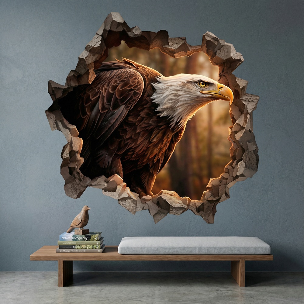 Vinilos Decorativos: Agujero de Muro &Aacute;guila Calva