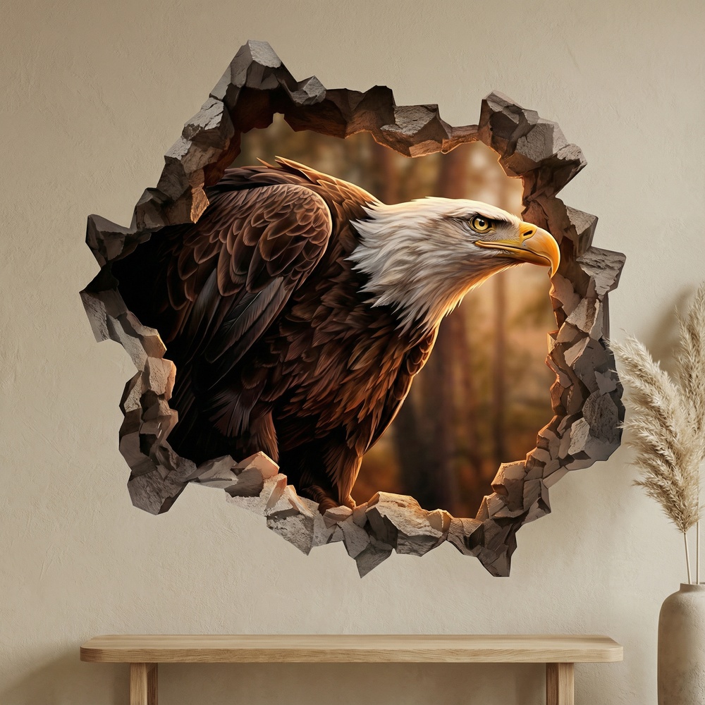 Vinilos Decorativos: Agujero de Muro &Aacute;guila Calva